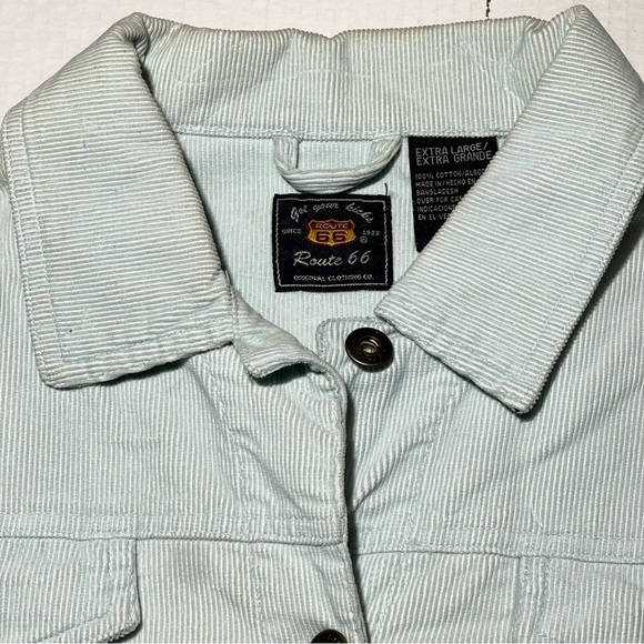 Vintage Route 66 Women's Teal Corduroy XL Button Up Jacket NEW - Picture 3 of 7